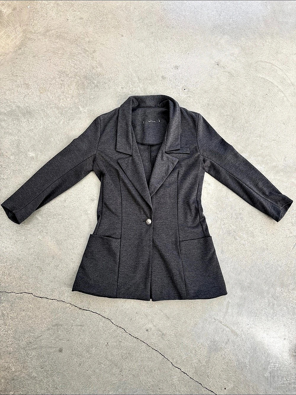 Gray Button-Front Blazer Like New